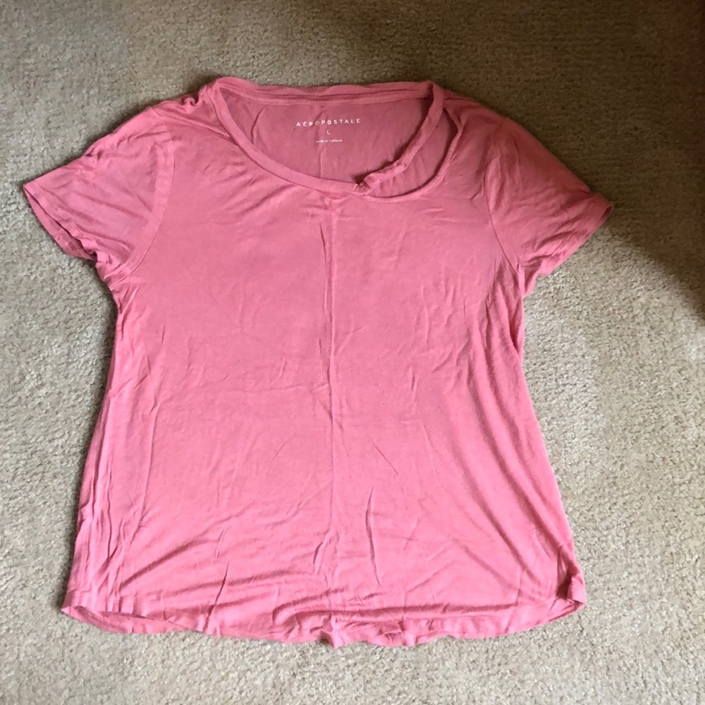 Pink neck cut tee
